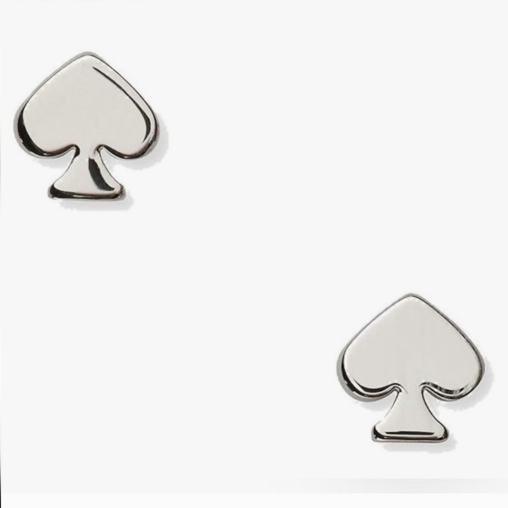 NWT KATE SPADE Signature Silver Mini Spade Stud Earrings